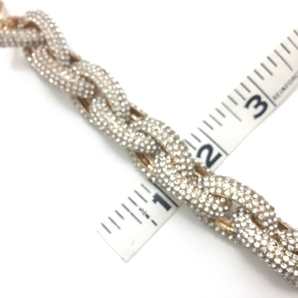 Classic Pavé Link Bracelet Chunky Gold CZ - Picture 5 of 8